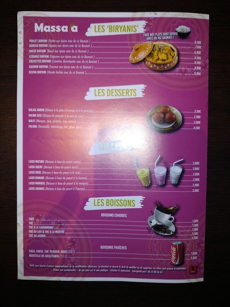 MASSALA - Resto Indien - Menu Image 3